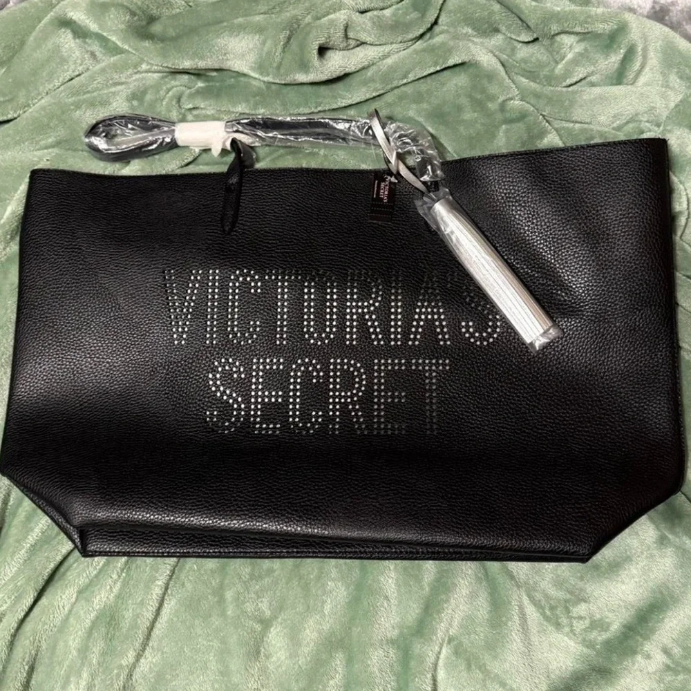 Victoria's Secret Black Tote with Silver Tassel